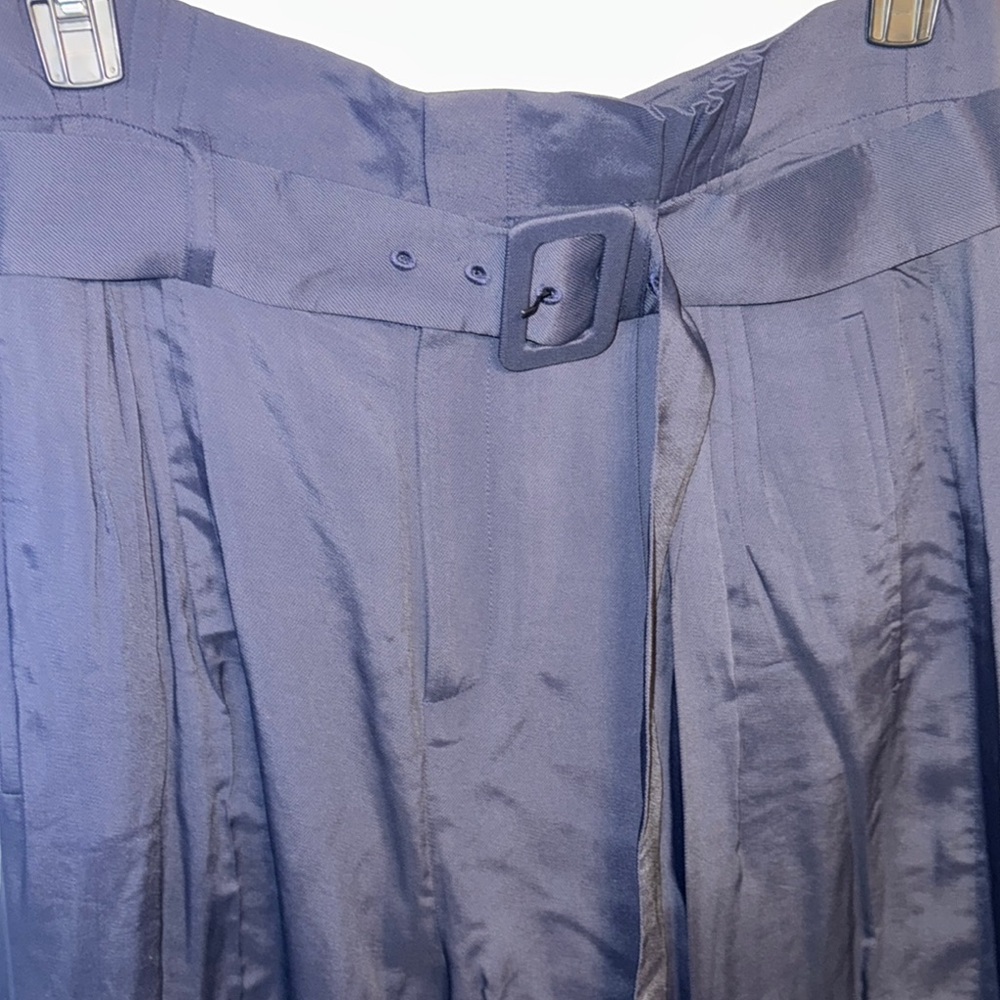 Ted Baker Blue Midi Pencil Trousers Pleated Workwear - Picture 7 of 11
